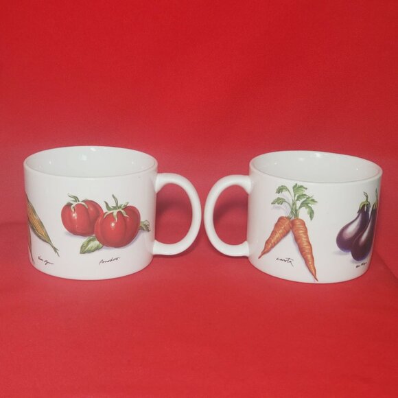 Tabletops Unlimited Fresh Vegetables Cup Mug Set of 2 - Picture 3 of 12